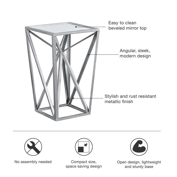 Mercer41 Chylee Angular Mirror Accent Table & Reviews Wayfair